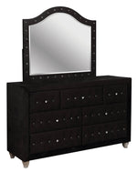 Alzire Black Fabric Upholstered Frame Mirror