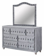 Alzir Gray Fabric 7-Drawer Dresser