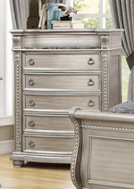 Amber Antique Platinum Wood/Marble Chest