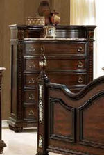 Amber Brown Cherry Wood/Marble Chest