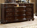 Amber Brown Cherry Wood/Marble Dresser