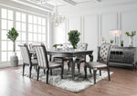 Amina Gray Wood Dining Table w/Glass Inserts