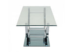 Amore Chrome & Glass Coffee Table with U-Shaped Base