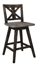 Amsonia 2 Distressed Gray/Black Counter Height Chairs