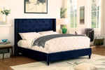 Anabelle Navy Linen-like Fabric King Bed