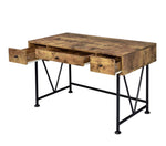 Analiese Antique Nutmeg Wood/Black Metal Writing Desk