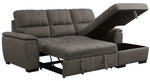 Andes 2-Pc Taupe Fabric RAF Sectional w/Pull-Out Bed