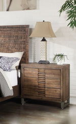 Andria Reclaimed Oak Acacia Wood Nightstand 3 Drawers