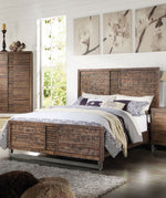 Andria Reclaimed Oak Acacia Wood Queen Bed