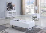 Antelmo Contemporary High Glossy White Wood Coffee Table