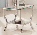 Saide Contemporary Clear Glass/Chrome Finish End Table