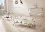 Saide Contemporary Clear Glass/Chrome Finish End Table