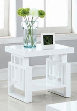 Apolonia High Glossy White Wood End Table