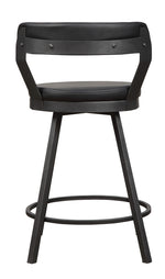 Appert 2 Black Vinyl/Dark Gray Counter Height Chairs