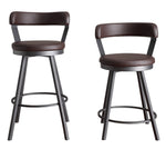 Appert 2 Brown Vinyl/Dark Gray Counter Height Chairs