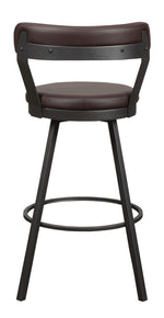 Appert 2 Brown Vinyl/Dark Gray Metal Pub Chairs