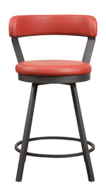 Appert 2 Red Vinyl/Dark Gray Counter Height Chairs