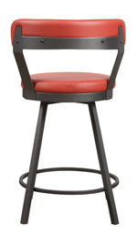 Appert 2 Red Vinyl/Dark Gray Counter Height Chairs