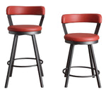 Appert 2 Red Vinyl/Dark Gray Counter Height Chairs