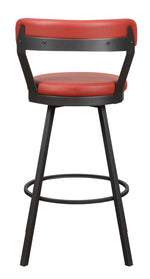 Appert 2 Red Vinyl/Dark Gray Pub Chairs