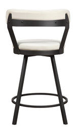 Appert 2 White Vinyl/Dark Gray Counter Height Chairs