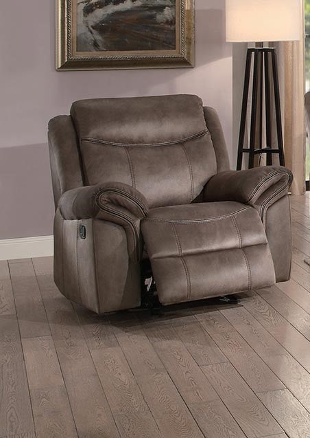 Aram Brown Fabric Manual Glider Recliner