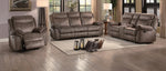 Aram Brown Fabric Manual Glider Recliner Loveseat