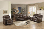 Aram Dark Brown AireHide Match Manual Recliner Sofa