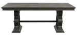 Arasina Distressed Dark Pewter Wood Dining Table