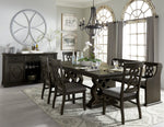 Arasina Distressed Dark Pewter Wood Dining Table