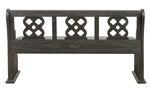 Arasina Gray Fabric/Distressed Dark Pewter Dining Bench