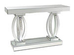 Arely Clear Mirror Sofa Table with Rhinestones