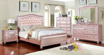 Ariston Rose Gold Leatherette/Wood Queen Bed