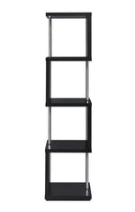 Ascend Black Wood Bookcase with Chrome Details