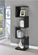 Ascend Black Wood Bookcase with Chrome Details