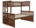 Atkin Weathered Walnut Twin XL/Queen Bunk Bed with Trundle