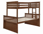 Atkin Weathered Walnut Twin XL/Queen Bunk Bed with Trundle