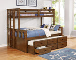 Atkin Weathered Walnut Twin XL/Queen Bunk Bed with Trundle