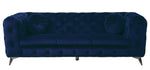 Atronia Blue Fabric Button Tufted Sofa