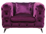 Atronia Purple Button Tufted Fabric Chair