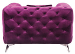 Atronia Purple Button Tufted Fabric Chair