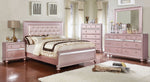 Avior Rose Pink Leatherette/Wood Full Bed