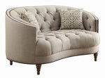 Avonlea Grey Fabric Loveseat with Accent Pillows