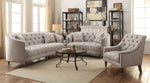 Avonlea Grey Fabric Loveseat with Accent Pillows