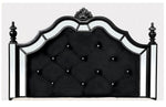 Azha Glam Black Fabric/Wood Queen Bed