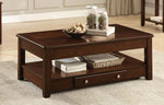 Ballwin Brown Wood Lift-Top Cocktail Table