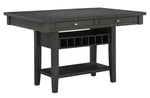 Baresford Gray Wood Counter Height Table with Drawers