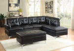 Barrington 2-Pc Black Bi-Cast Vinyl RAF Sectional Sofa