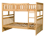 Bartly Natural Wood Full Bunk Bed