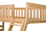 Bartly Natural Wood Twin/Full Bunk Bed with Storage